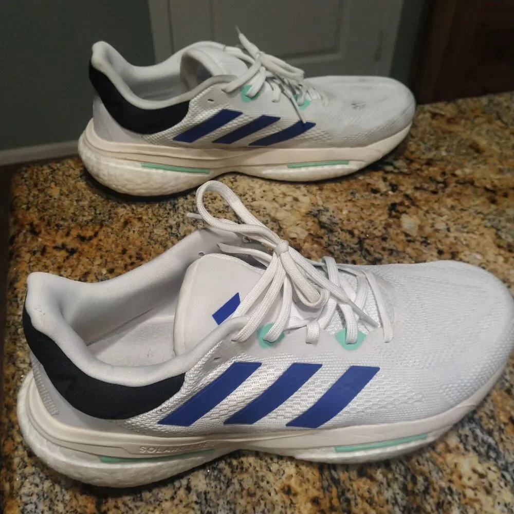 Rare Adidas Solarglide 6 Running Shoes Cloud White Blue Mint Men's US 11